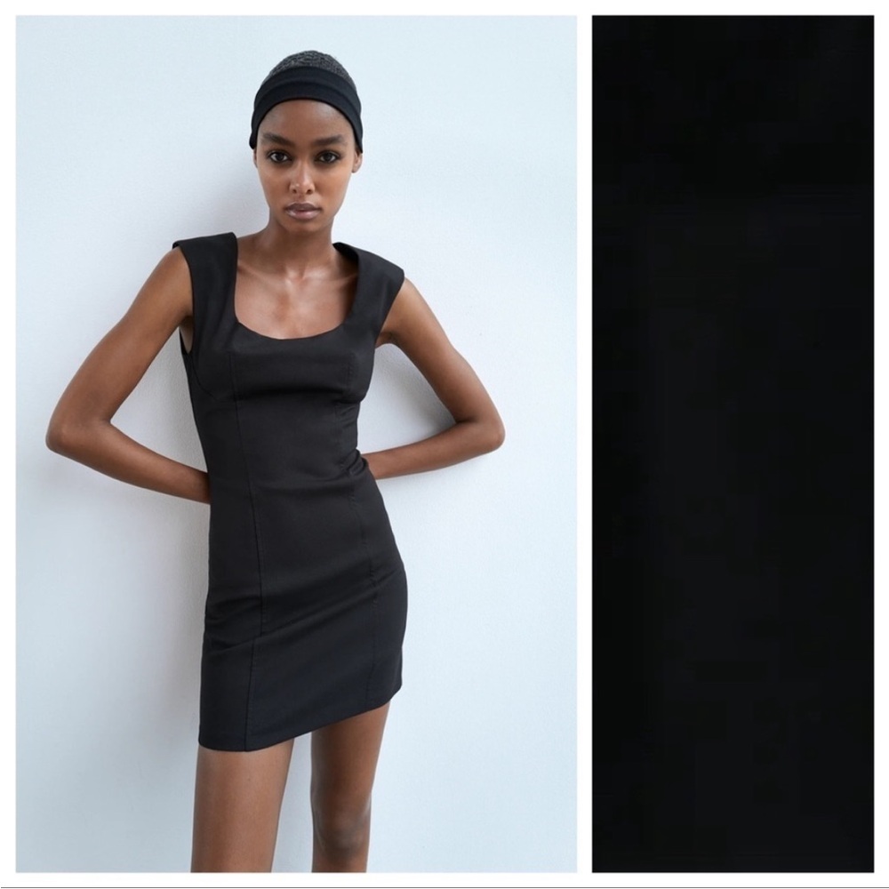 Zara black mink dress